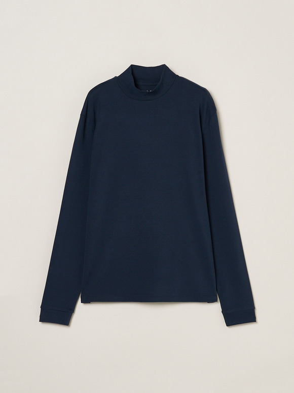 Men's Organic  Rib long sleeve mock neck