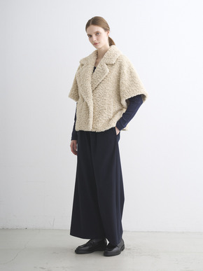 【Zoe】Poodle boa pea coat vest 詳細画像