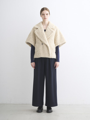 【Zoe】Poodle boa pea coat vest 詳細画像