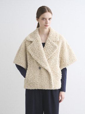 【Zoe】Poodle boa pea coat vest 詳細画像