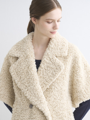 【Zoe】Poodle boa pea coat vest 詳細画像