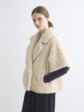 【Zoe】Poodle boa pea coat vest 詳細画像
