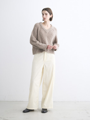 Puffy wool v-neck tops 詳細画像