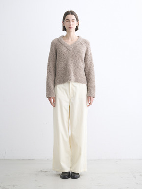 Puffy wool v-neck tops 詳細画像