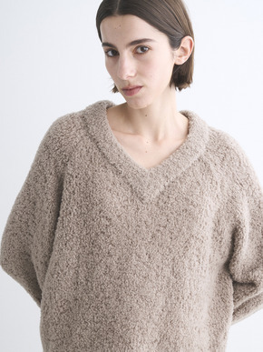 Puffy wool v-neck tops 詳細画像