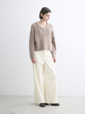 Puffy wool v-neck tops 詳細画像
