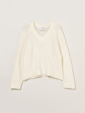 Puffy wool v-neck tops 詳細画像