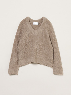 Puffy wool v-neck tops 詳細画像