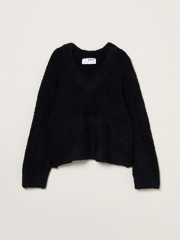 Puffy wool v-neck tops