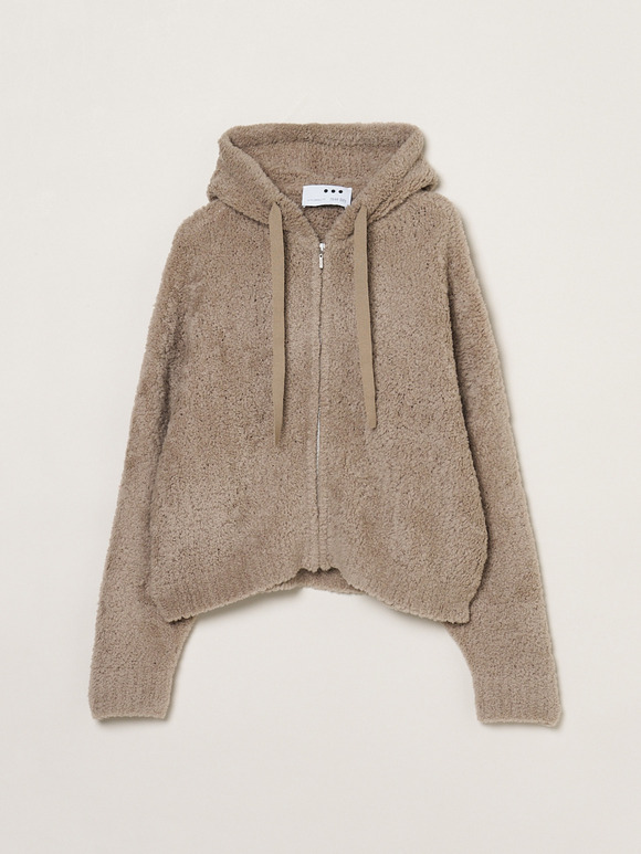 Puffy wool zip up hoody