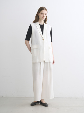 Crisp weave long gillet 詳細画像