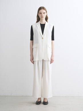 Crisp weave long gillet 詳細画像