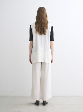 Crisp weave long gillet 詳細画像
