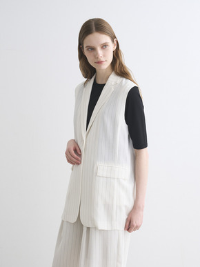 Crisp weave long gillet 詳細画像
