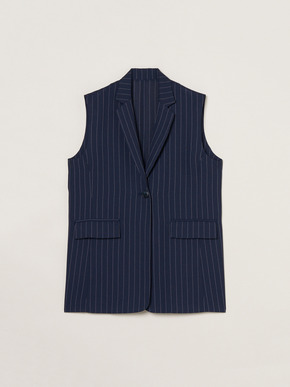 Crisp weave long gillet 詳細画像