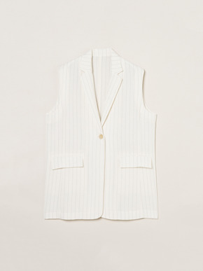 Crisp weave long gillet 詳細画像