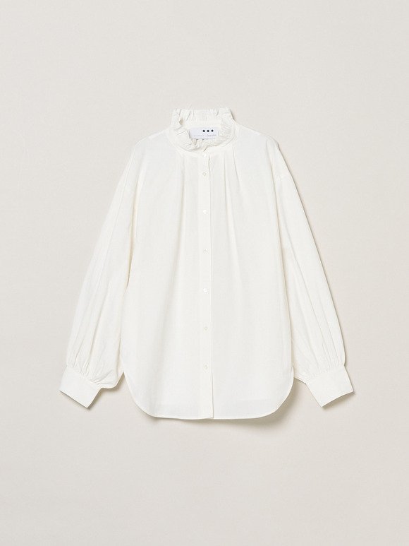 Washed cotton gather shirt