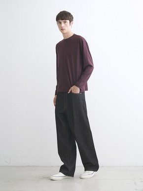 Men's Super 160's wool long sleeve crew 詳細画像