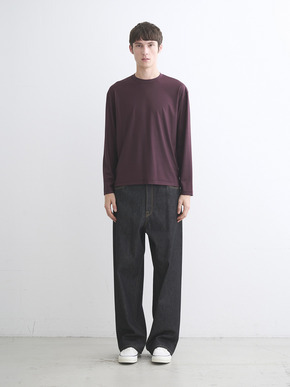 Men's Super 160's wool long sleeve crew 詳細画像