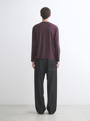Men's Super 160's wool long sleeve crew 詳細画像