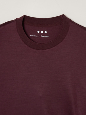 Men's Super 160's wool long sleeve crew 詳細画像