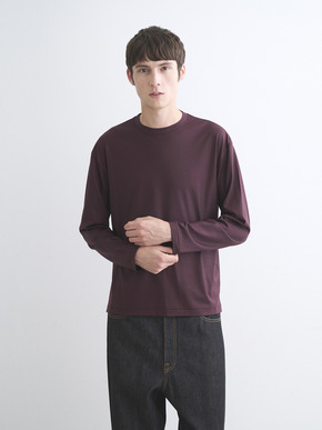 Men's Super 160's wool long sleeve crew 詳細画像