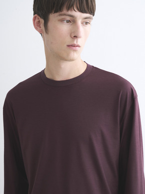 Men's Super 160's wool long sleeve crew 詳細画像