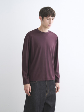 Men's Super 160's wool long sleeve crew 詳細画像
