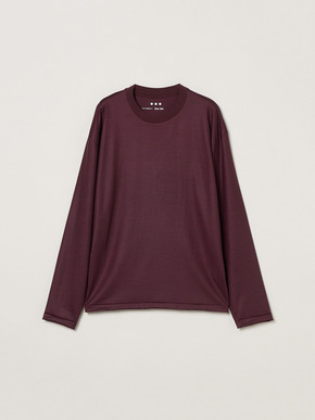Men's Super 160's wool long sleeve crew 詳細画像