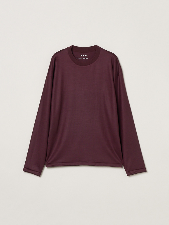Men's Super 160's wool long sleeve crew