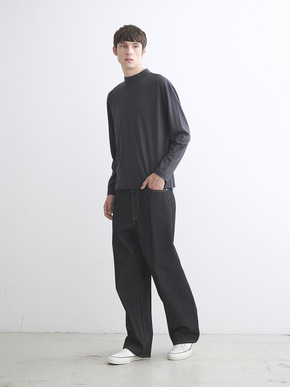 Men's Super 160's wool long sleeve mock neck 詳細画像