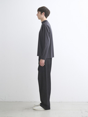 Men's Super 160's wool long sleeve mock neck 詳細画像