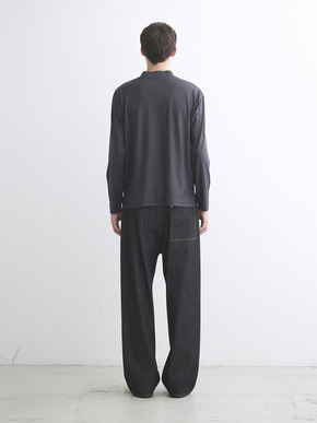 Men's Super 160's wool long sleeve mock neck 詳細画像
