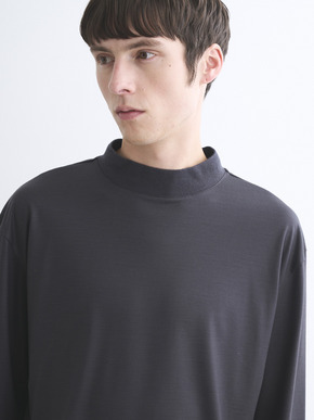 Men's Super 160's wool long sleeve mock neck 詳細画像