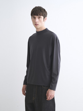 Men's Super 160's wool long sleeve mock neck 詳細画像