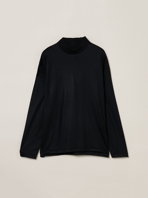 Men's Super 160's wool long sleeve mock neck 詳細画像