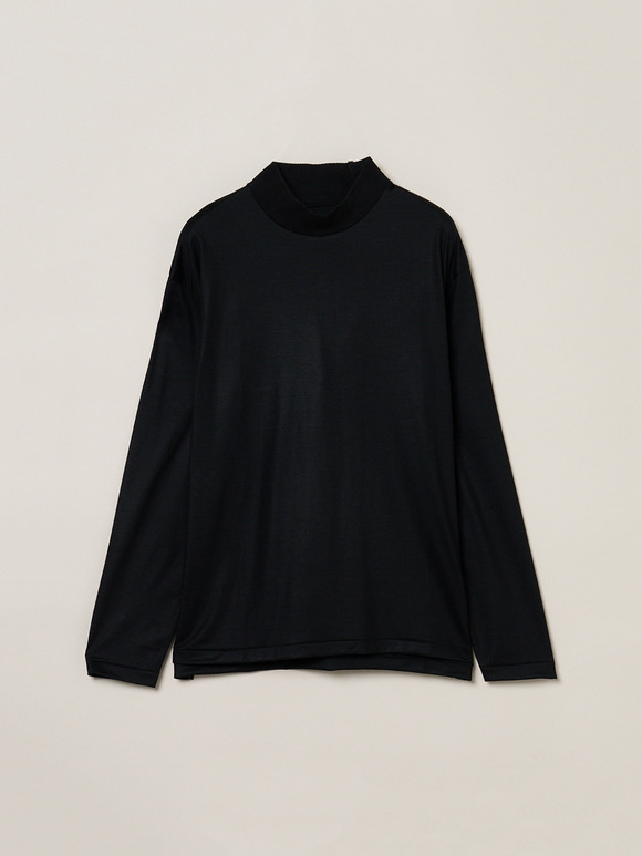 Men's Super 160's wool long sleeve mock neck