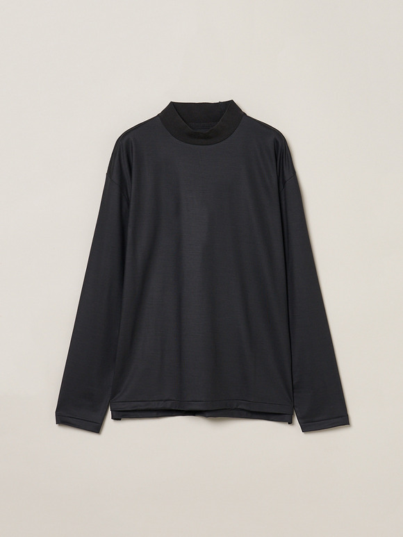 Men's Super 160's wool long sleeve mock neck