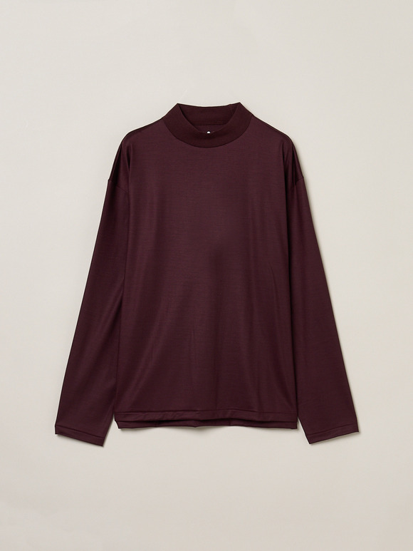 Men's Super 160's wool long sleeve mock neck
