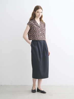 Glossy twill skirt 詳細画像