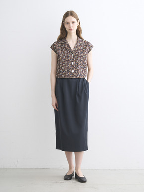 Glossy twill skirt 詳細画像