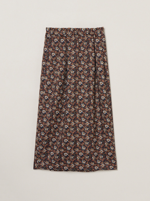 Glossy twill skirt