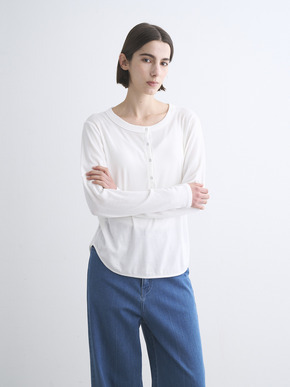 Lyocel milano rib henry tops 詳細画像
