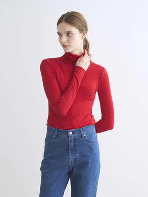 Lyocel milano rib turtle neck 詳細画像