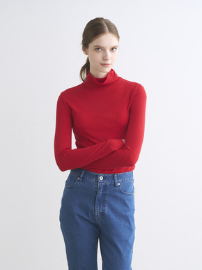 Lyocel milano rib turtle neck 詳細画像