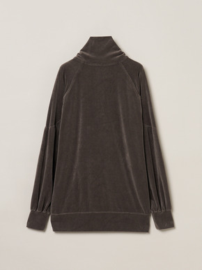 Compact velour half zip top 詳細画像