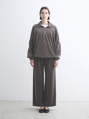 Compact velour half zip top 詳細画像