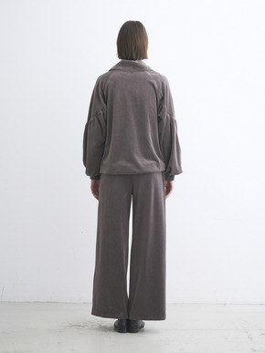 Compact velour half zip top 詳細画像