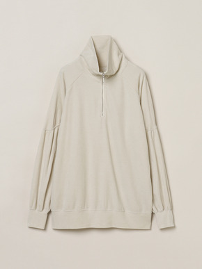 Compact velour half zip top 詳細画像