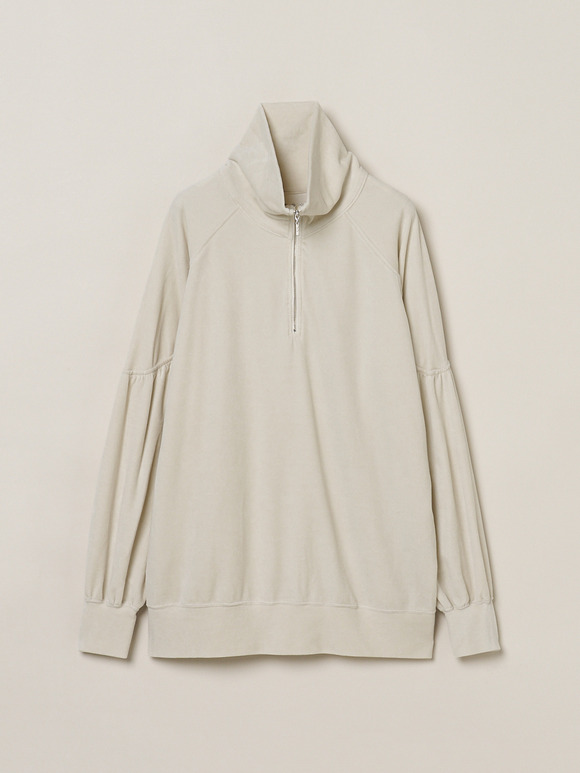 Compact velour half zip top
